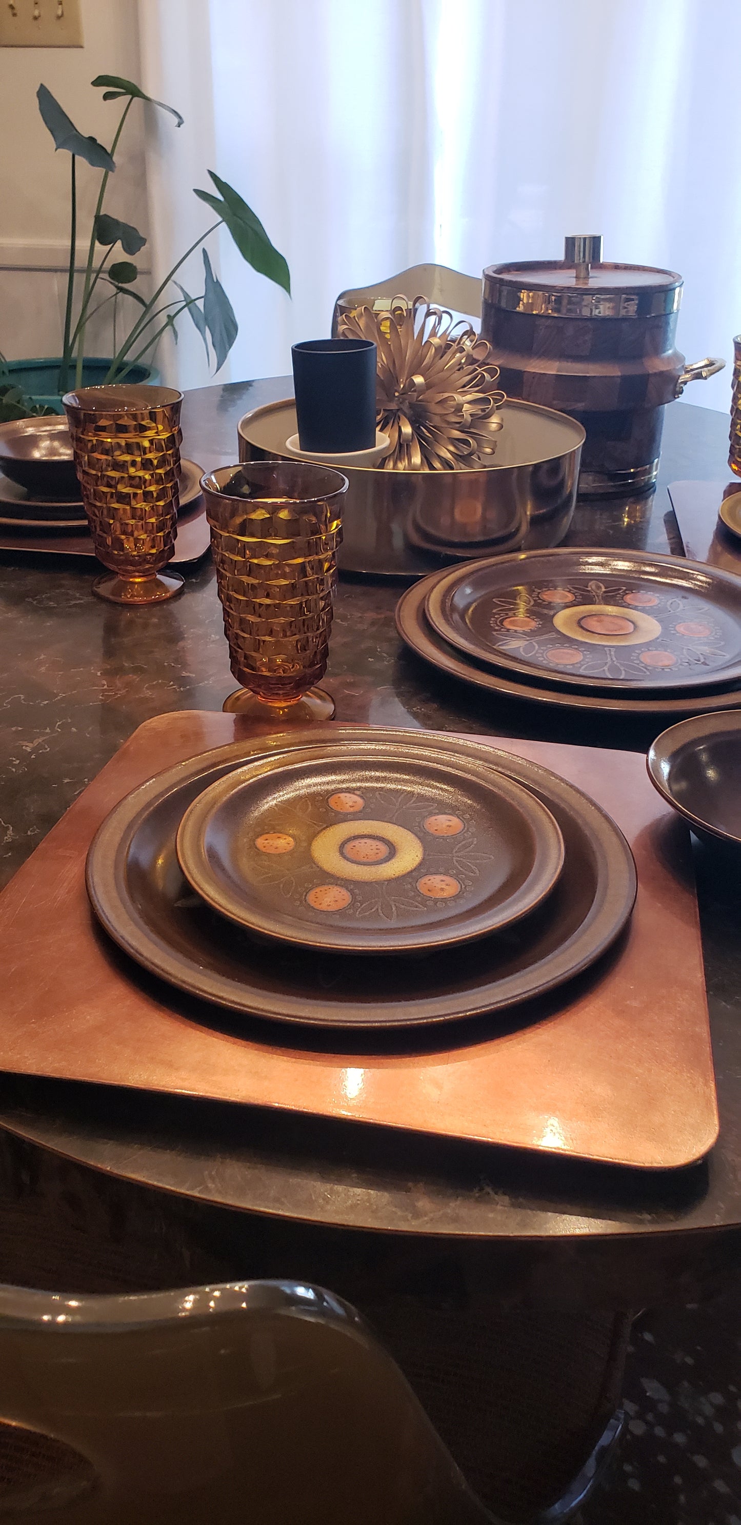 Georges Briard Aztec Stoneware Plate Set w/Platter