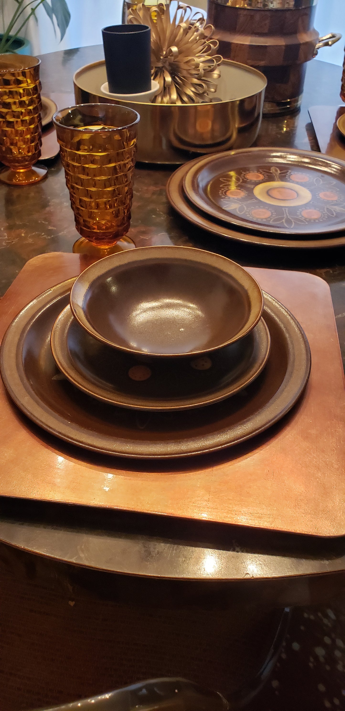 Georges Briard Aztec Stoneware Plate Set w/Platter