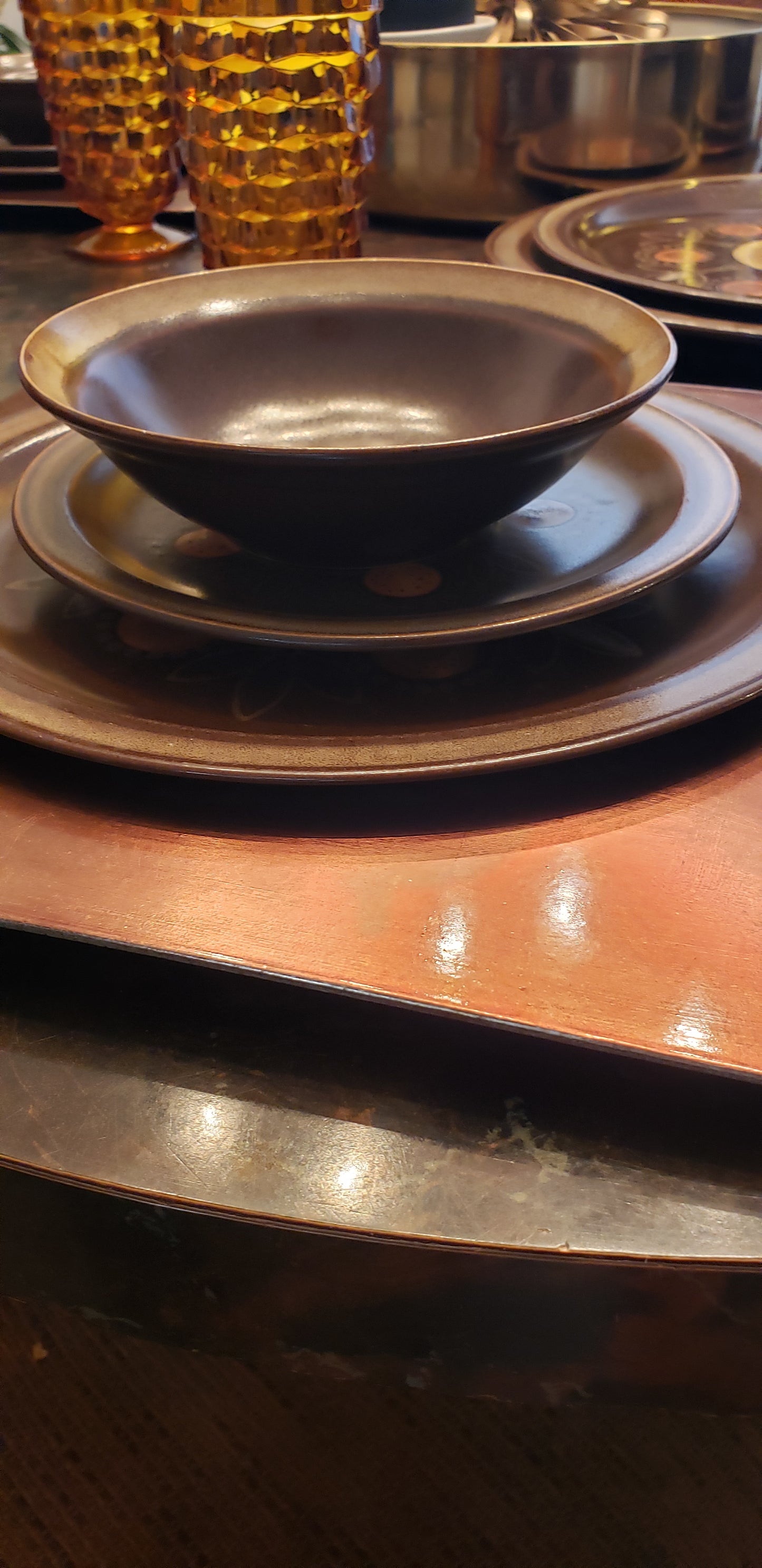 Georges Briard Aztec Stoneware Plate Set w/Platter