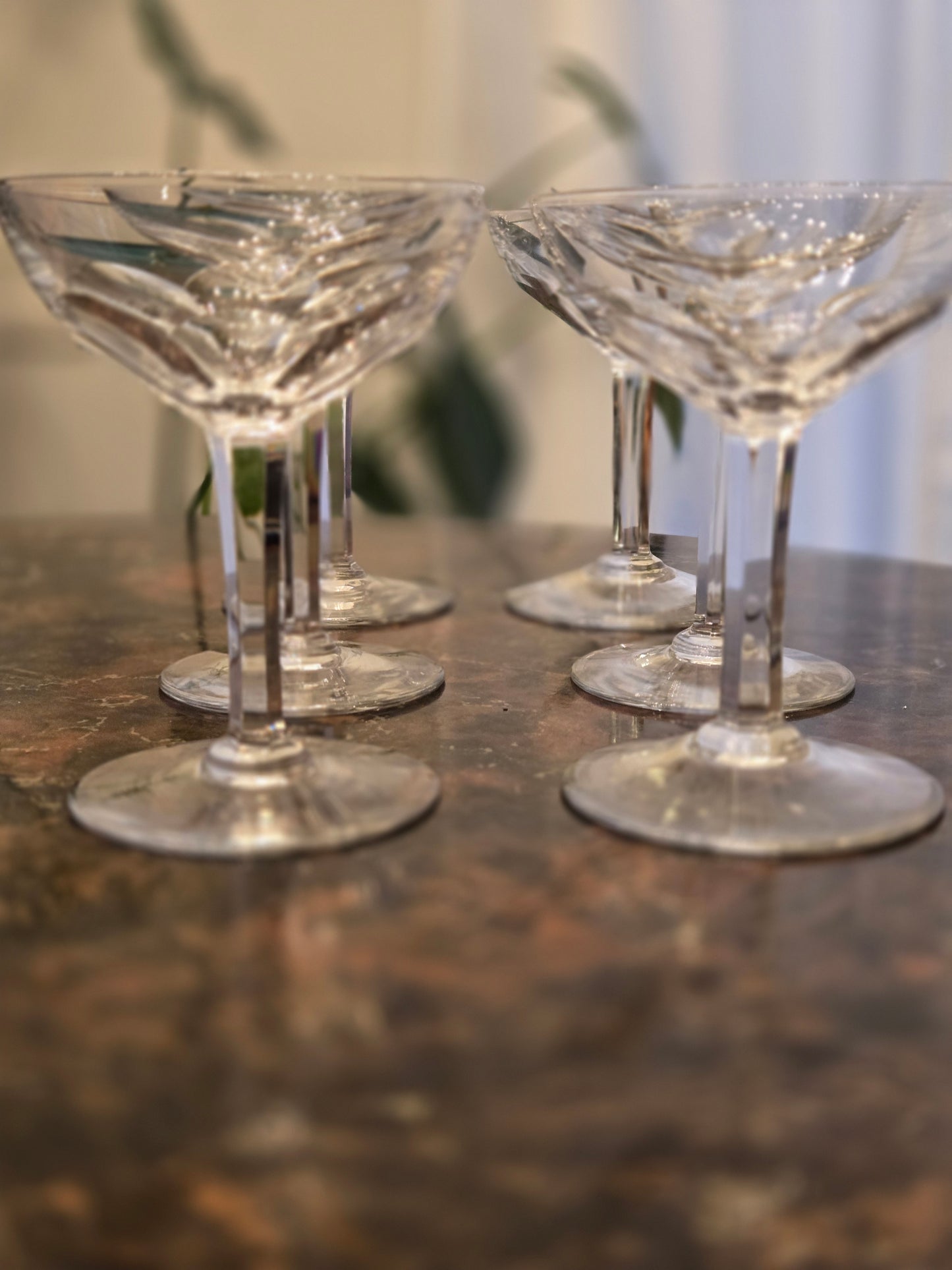 Val St Lambert Gevaert Clear Champagne/Tall Sherbet 5 1/4" Glasses