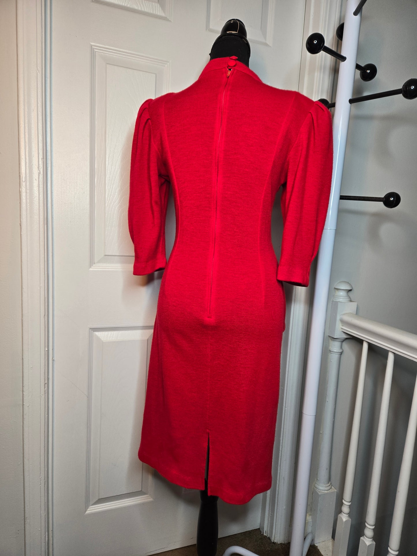 Puff Sleeve Red Dress