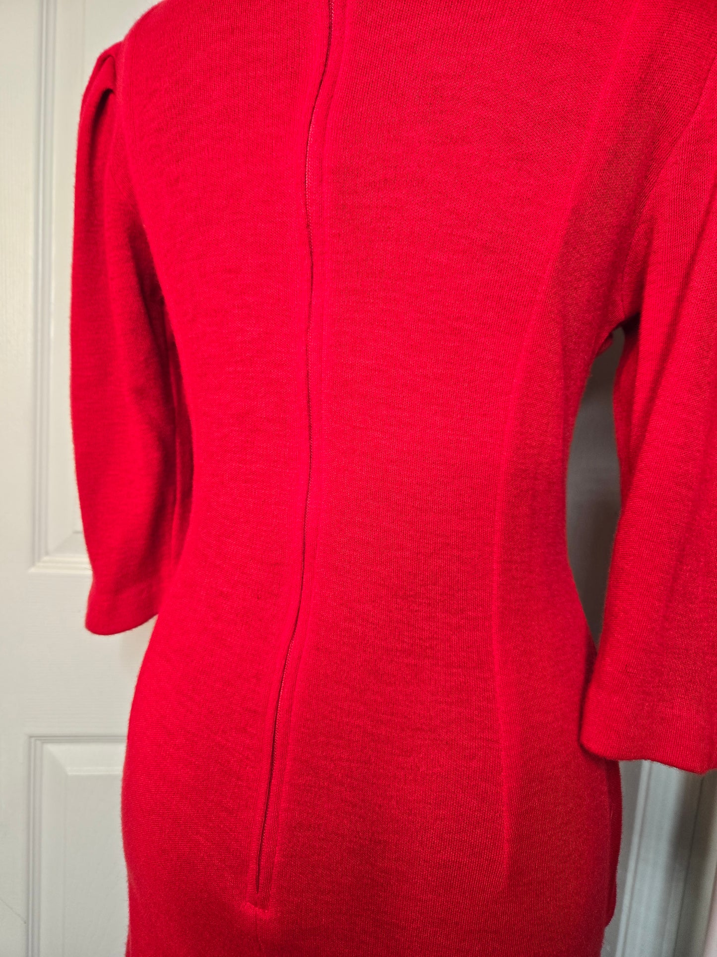 Puff Sleeve Red Dress