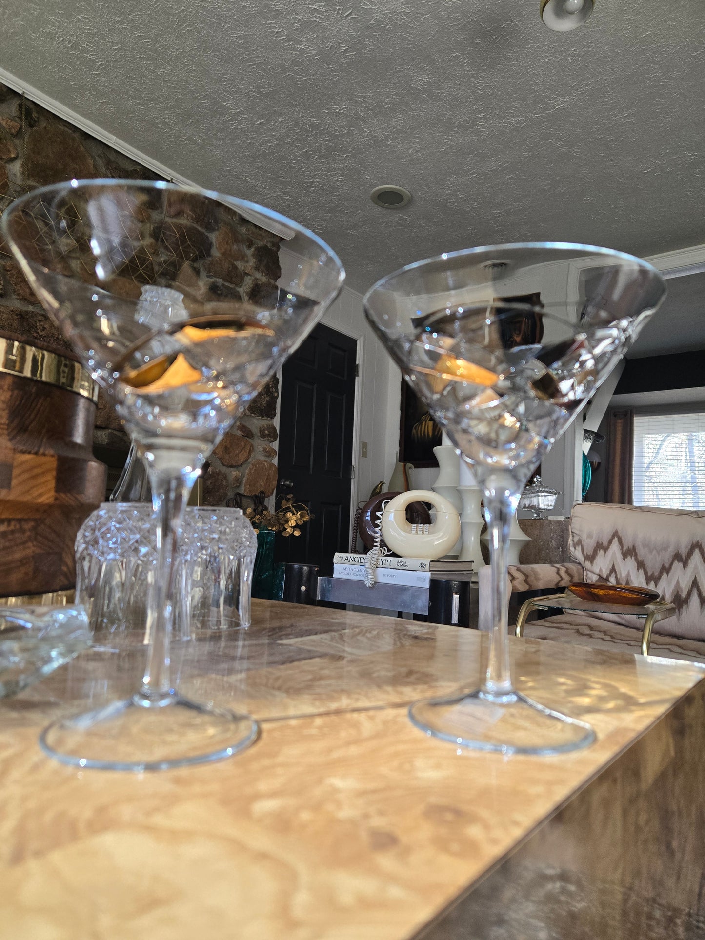 Luminescence Handblown Tall Martini Glasses