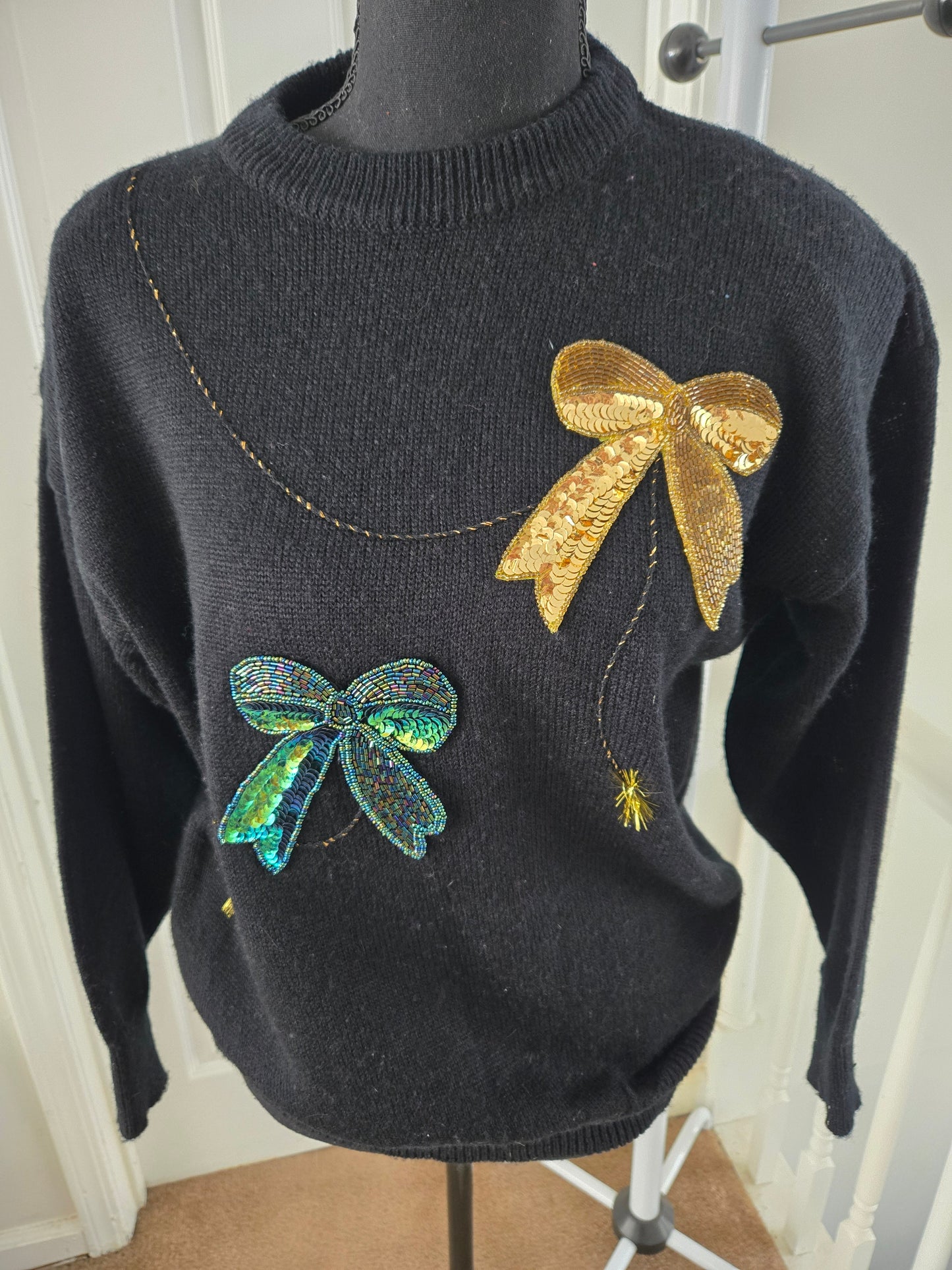 Beautifully Mine Sequin Bow Sweater