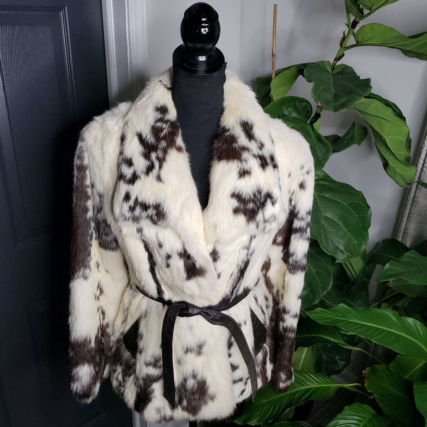 Spotted Rabbit Fur Hip Coat