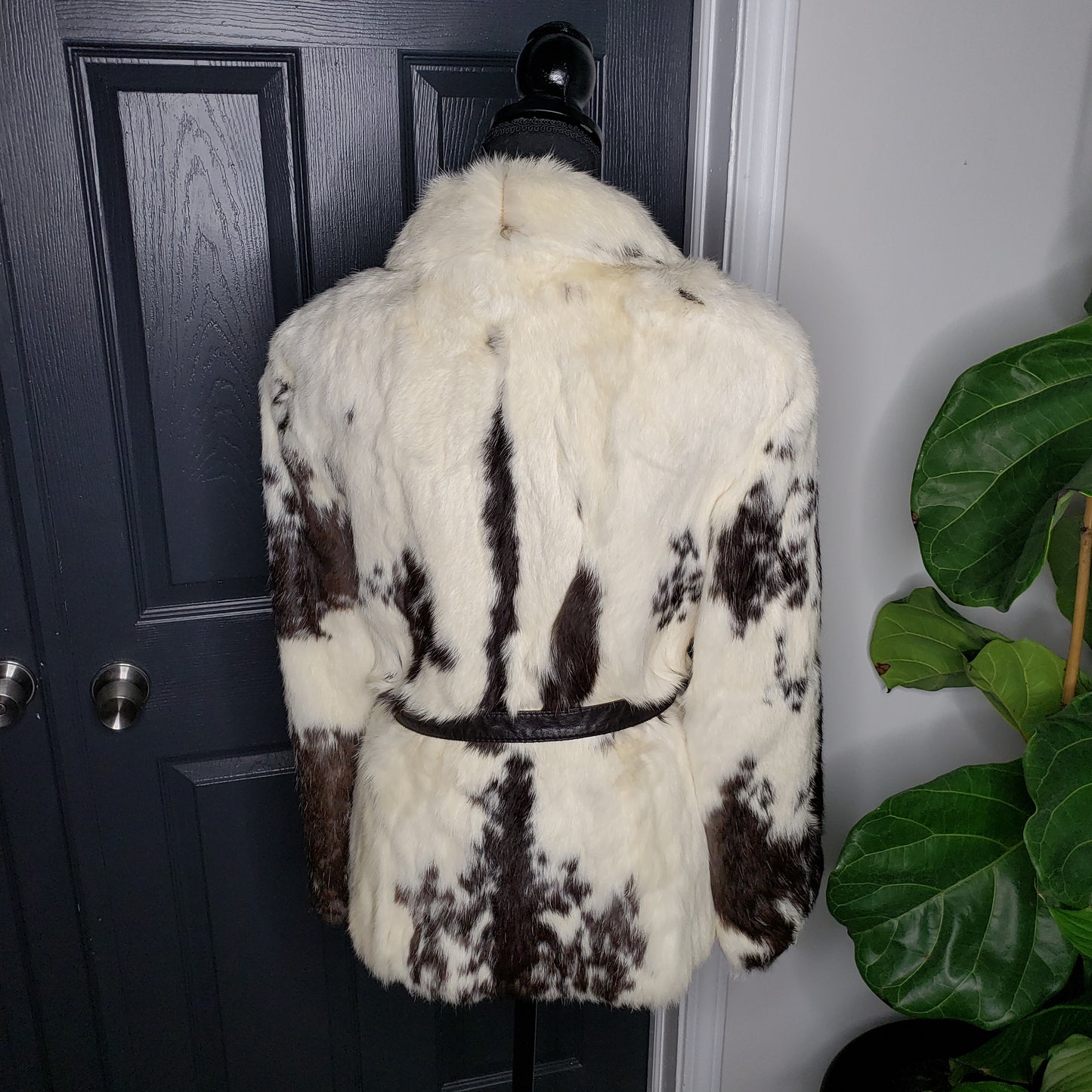 Spotted Rabbit Fur Hip Coat