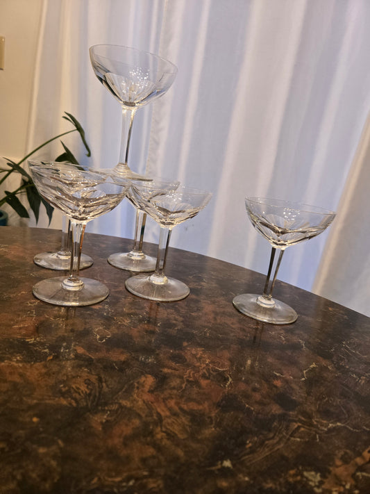Val St Lambert Gevaert Clear Champagne/Tall Sherbet 5 1/4" Glasses