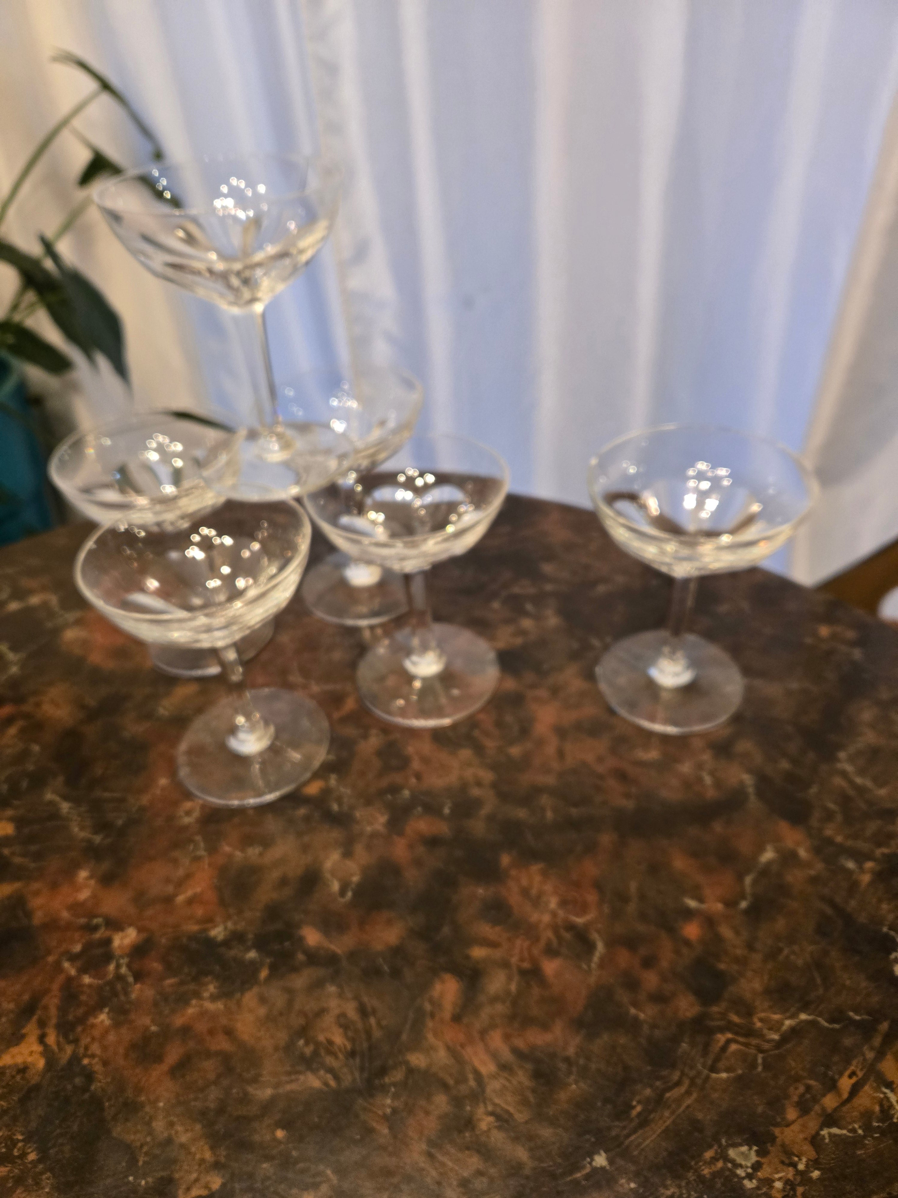 Val St Lambert Gevaert Clear Champagne/Tall Sherbet 5 1/4" Glasses