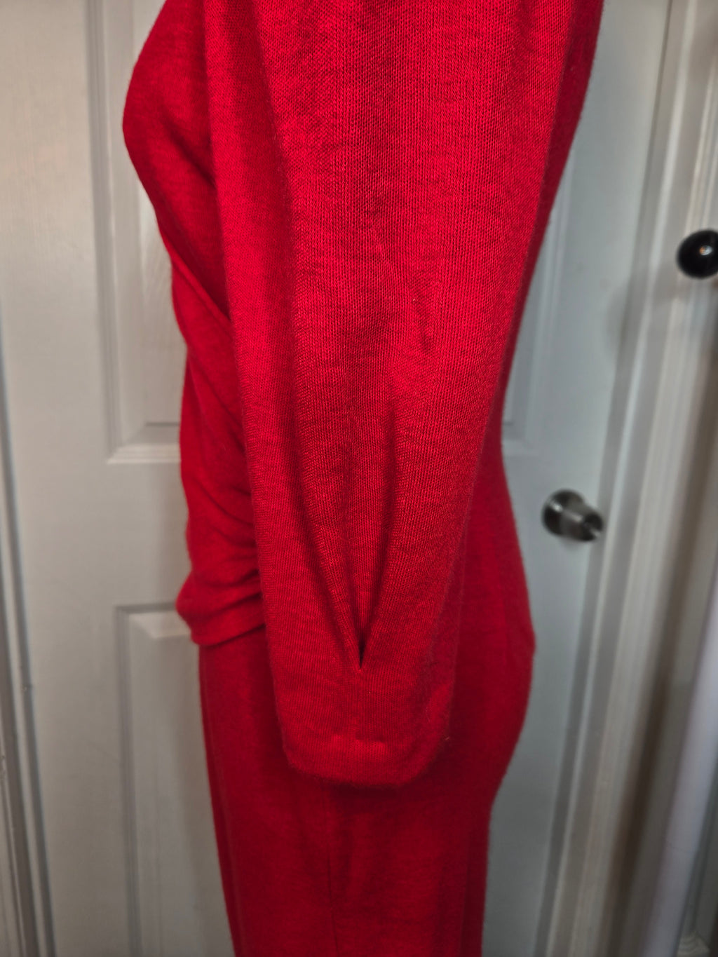 Puff Sleeve Red Dress