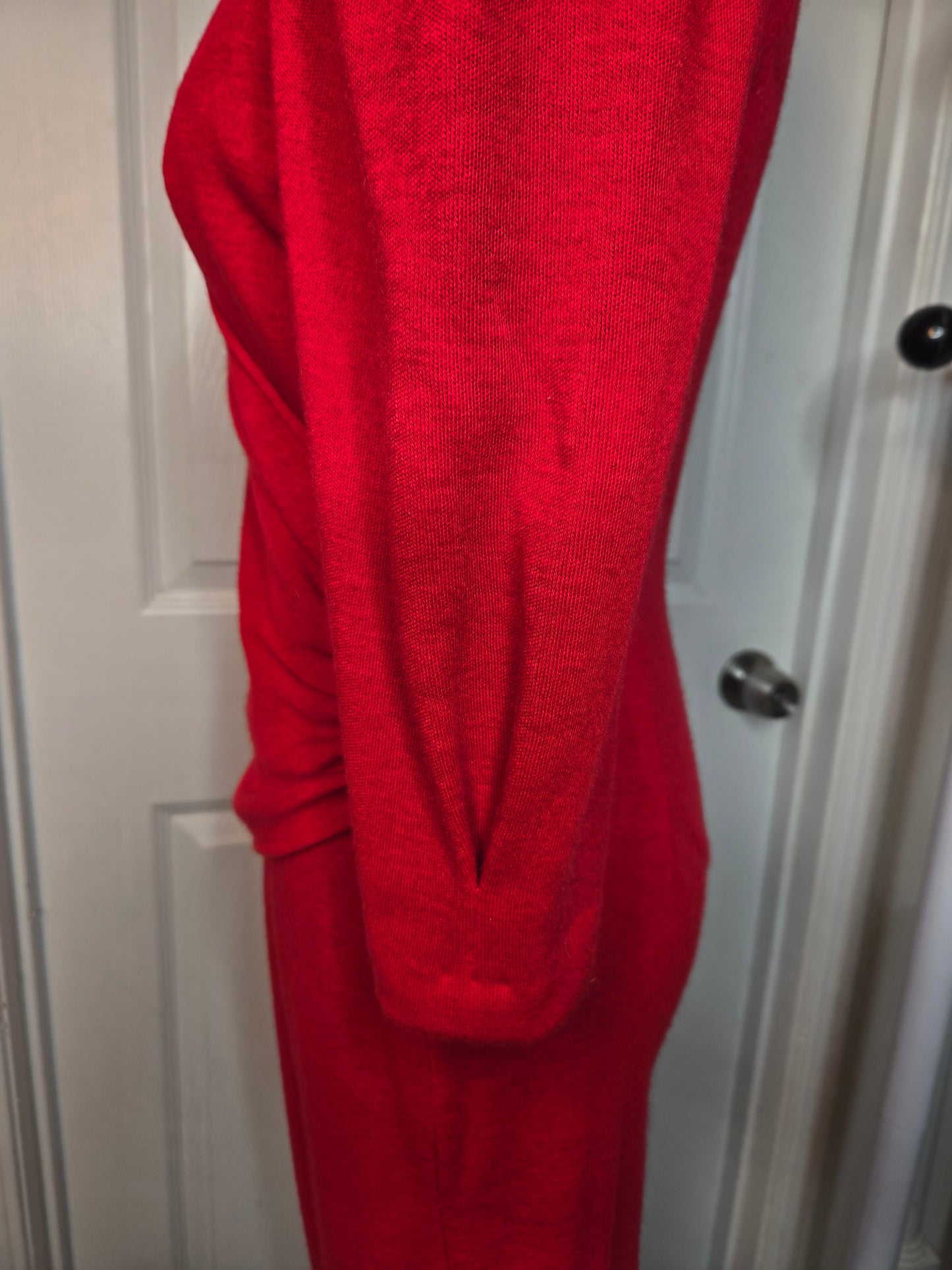 Puff Sleeve Red Dress