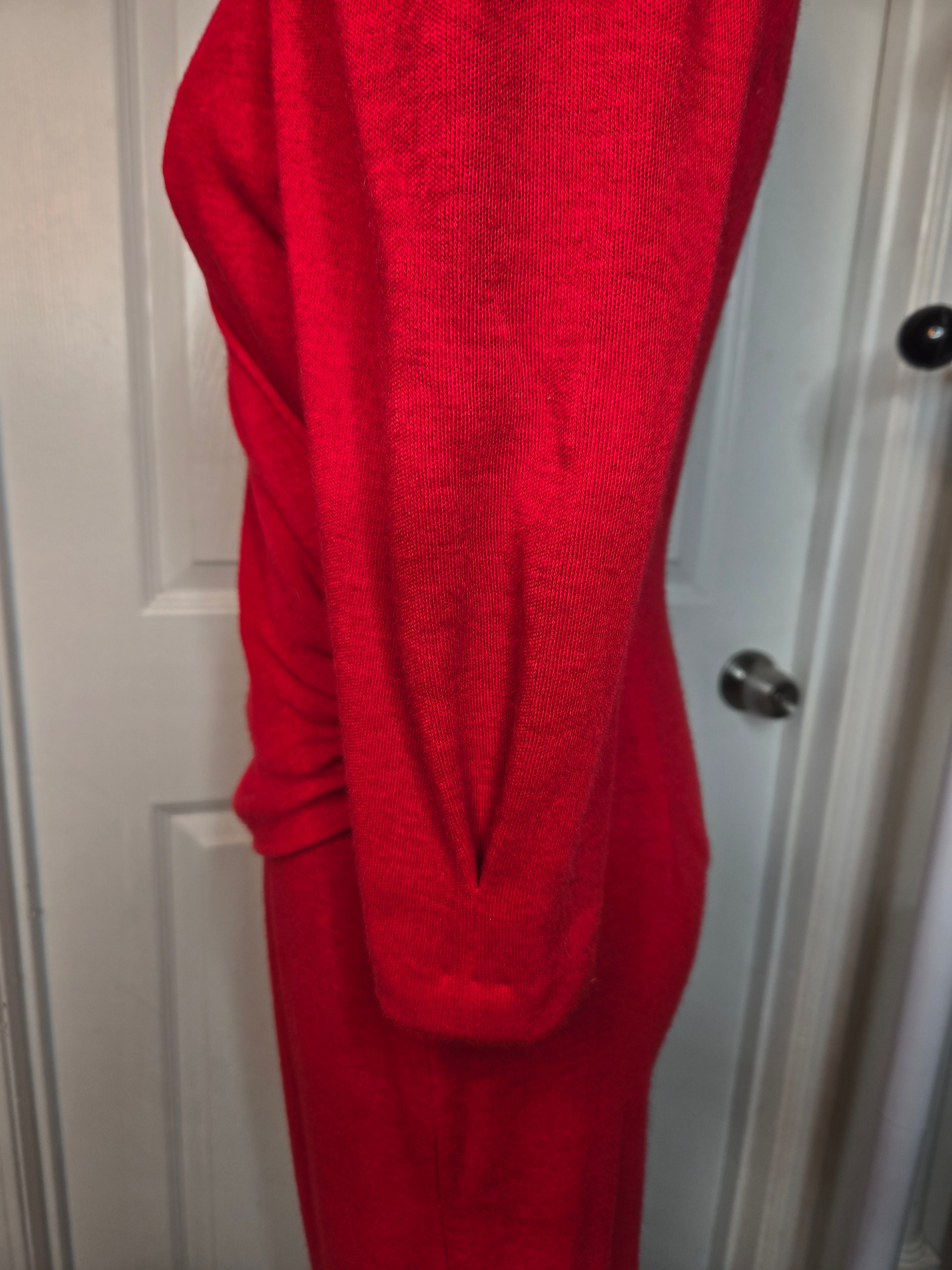 Puff Sleeve Red Dress