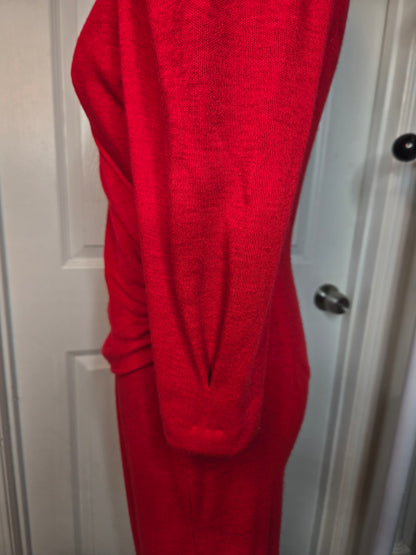 Puff Sleeve Red Dress