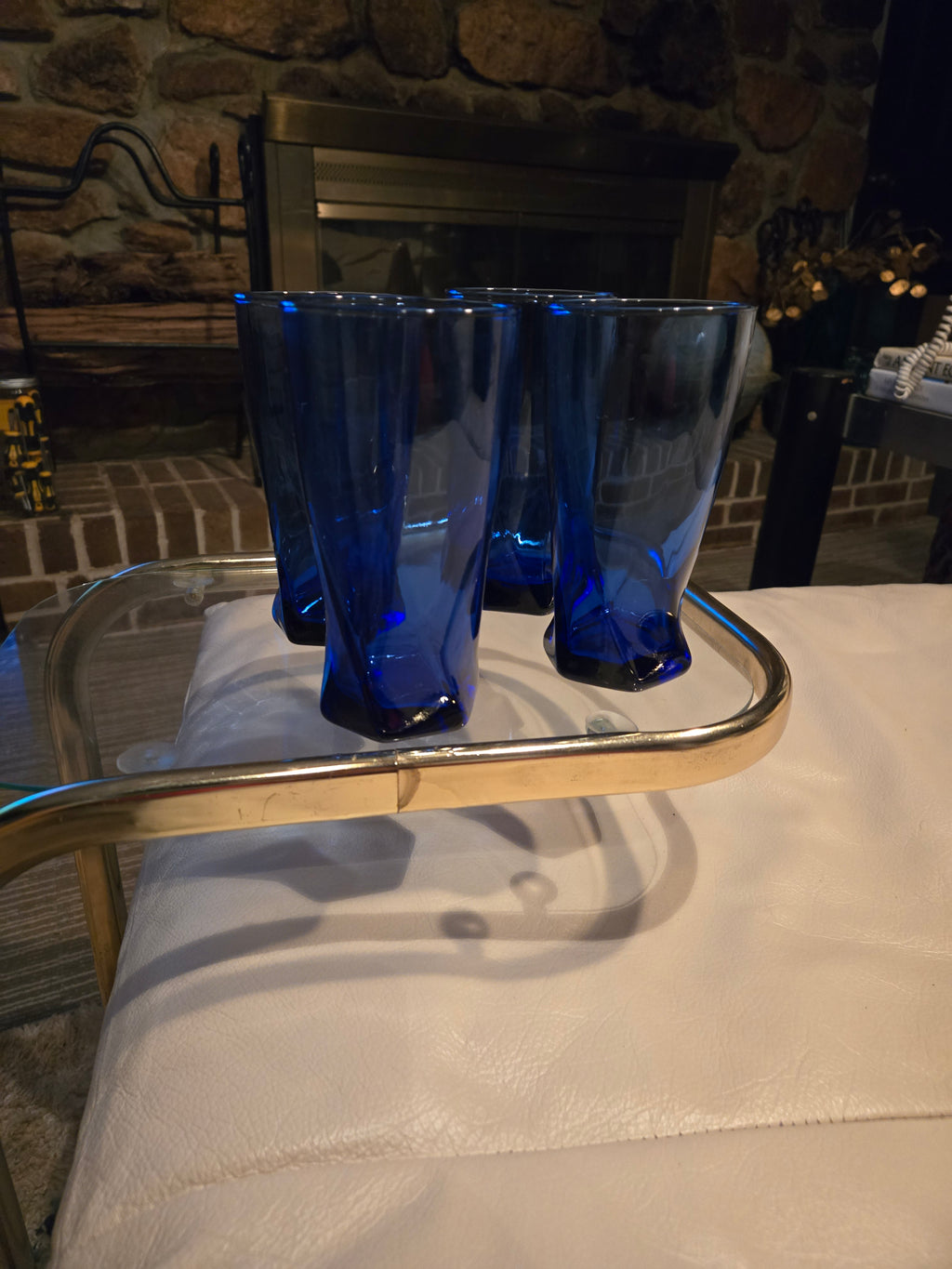 Anchor Hocking Sybil Cobal Blue Glassware Set