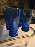 Anchor Hocking Sybil Cobal Blue Glassware Set