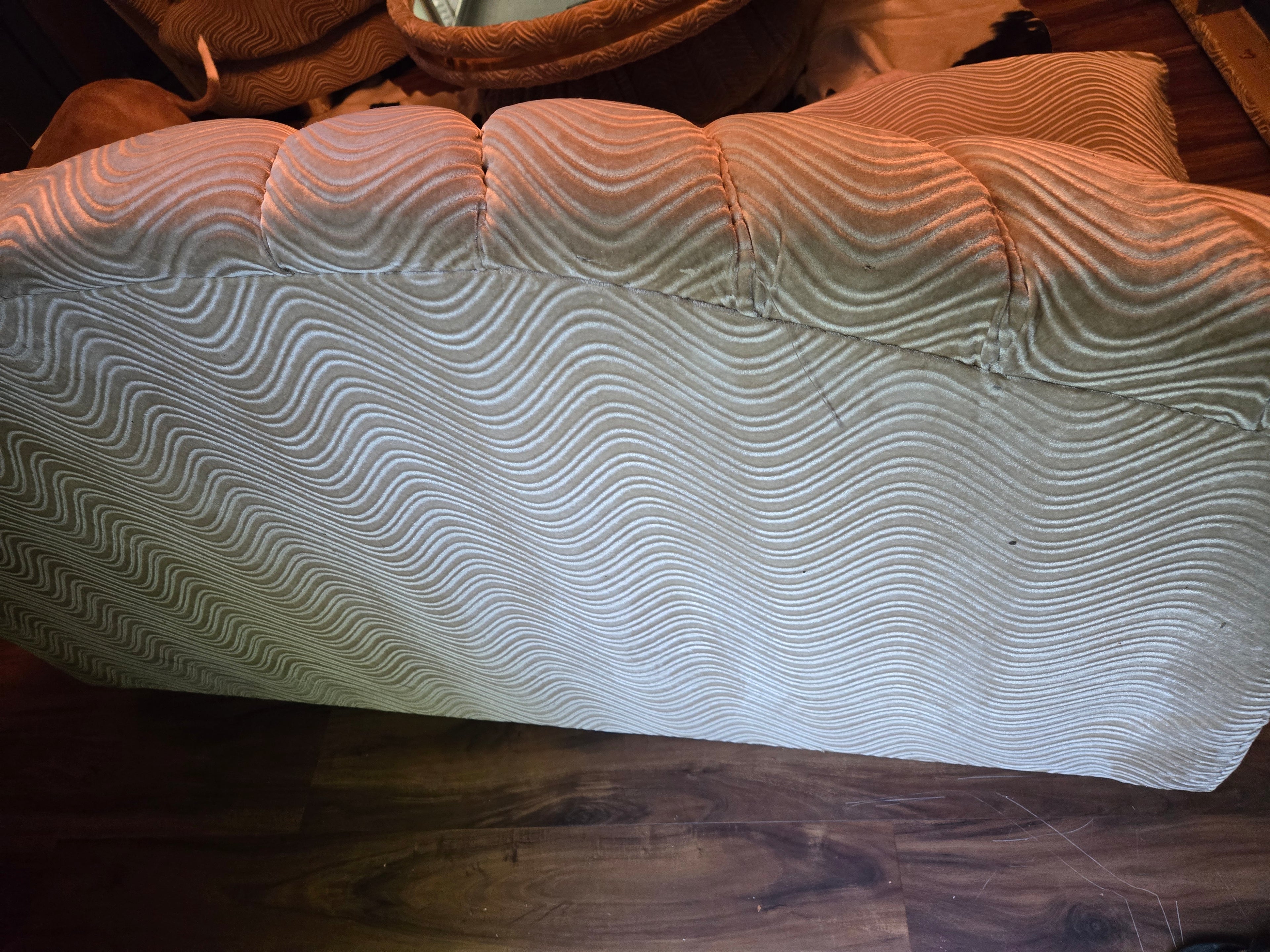 1980s Clamshell Sectional Sofa Set w/Chaise