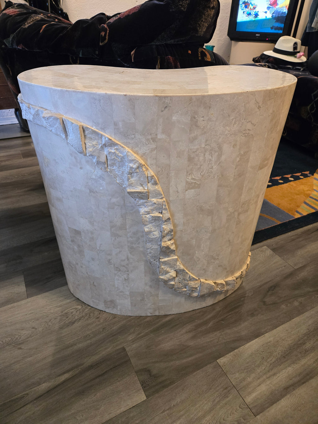 1980's Maitland-Smith Tessellated Marble End/Console Table