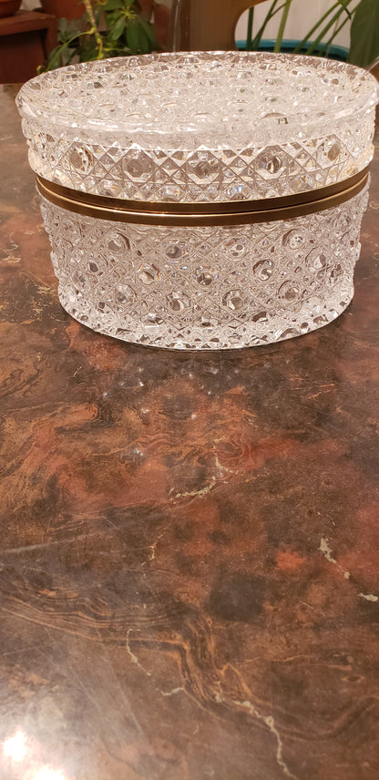 Italian G.S.E. Ottone Garantito Baccarat Style Crystal Jewelry/Trinket Casket
