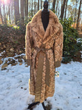 Scholls Furs of Tacoma Mink/Leather Tourmaline Diamond Cut Full Length Coat