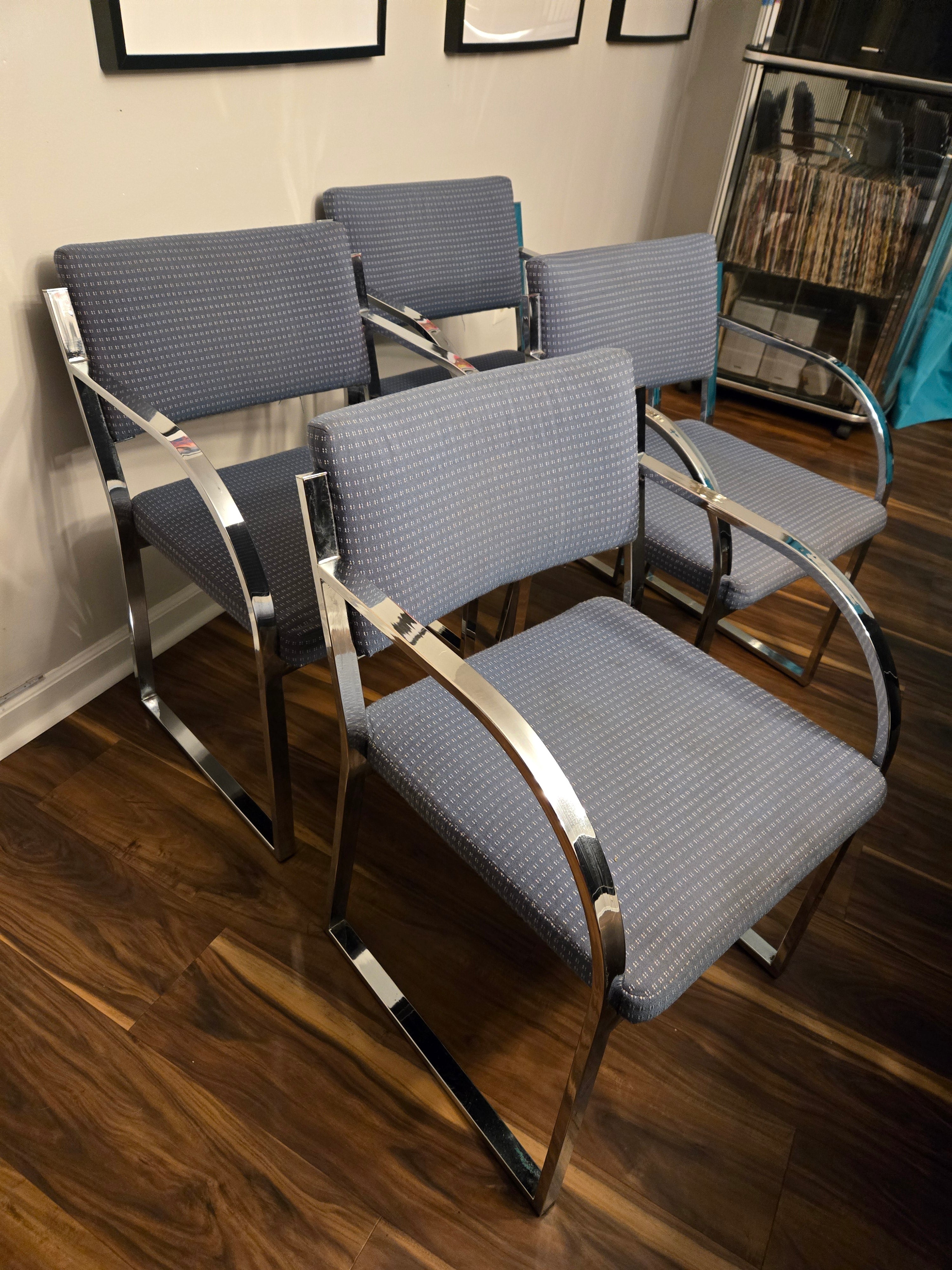 Vintage Gordon International Milo Baughman Knoll Style Dining Chairs