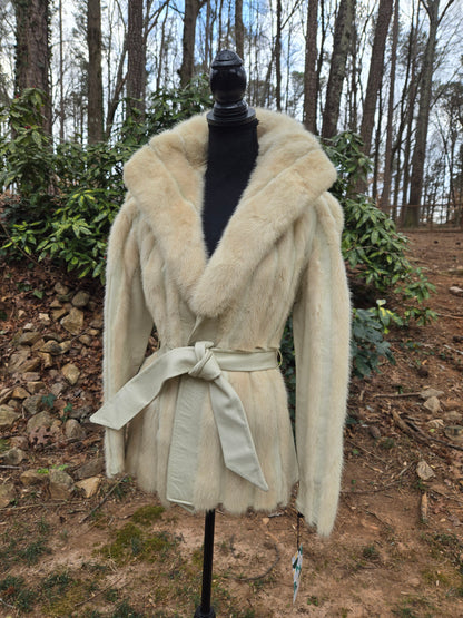Tourmaline Mink Leather Hip Jacket