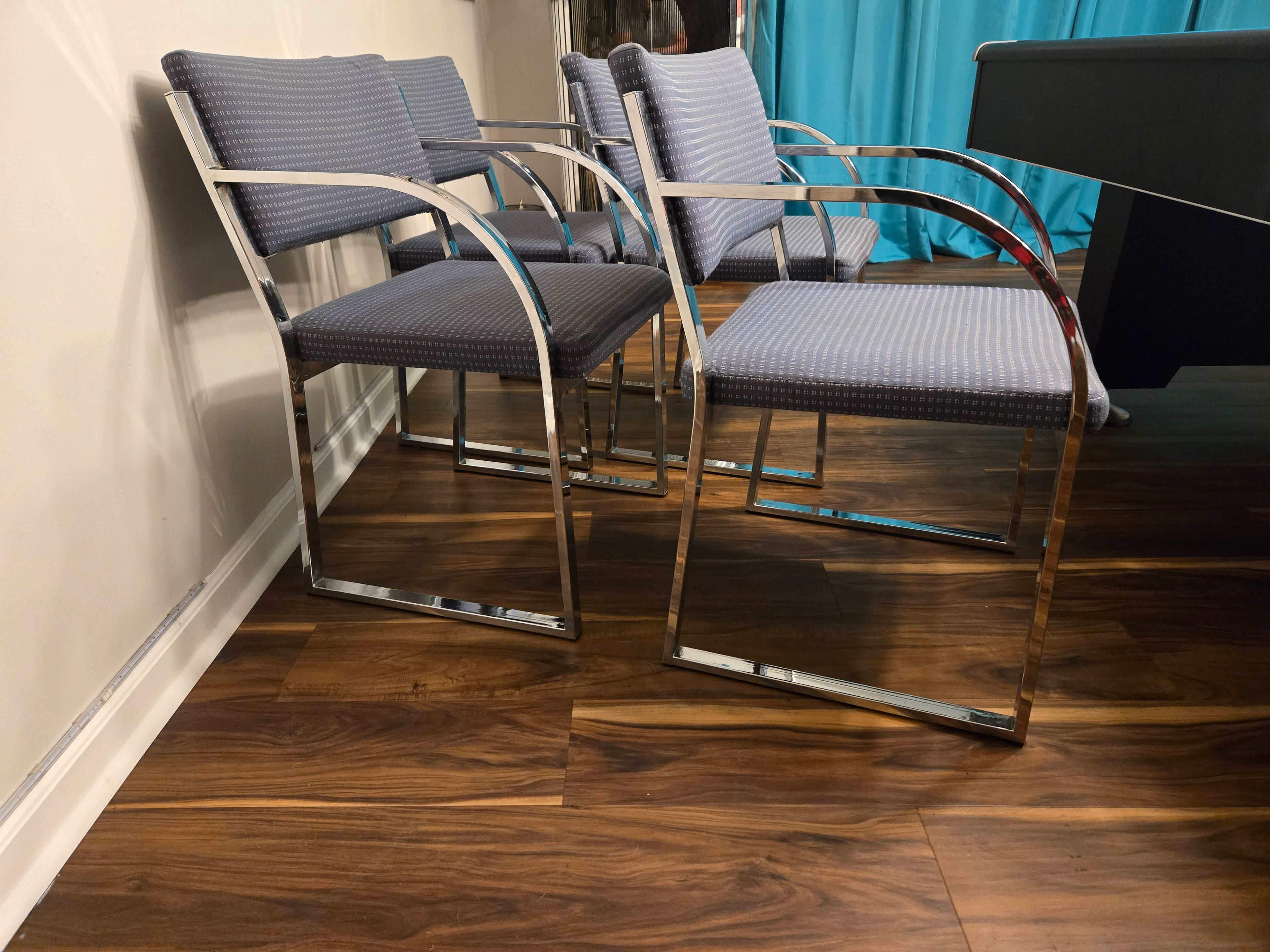 Vintage Gordon International Milo Baughman Knoll Style Dining Chairs