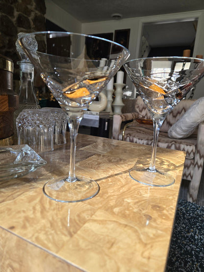 Luminescence Handblown Tall Martini Glasses