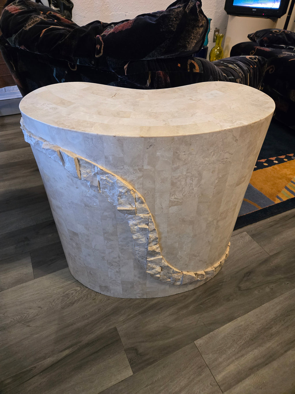 1980's Maitland-Smith Tessellated Marble End/Console Table