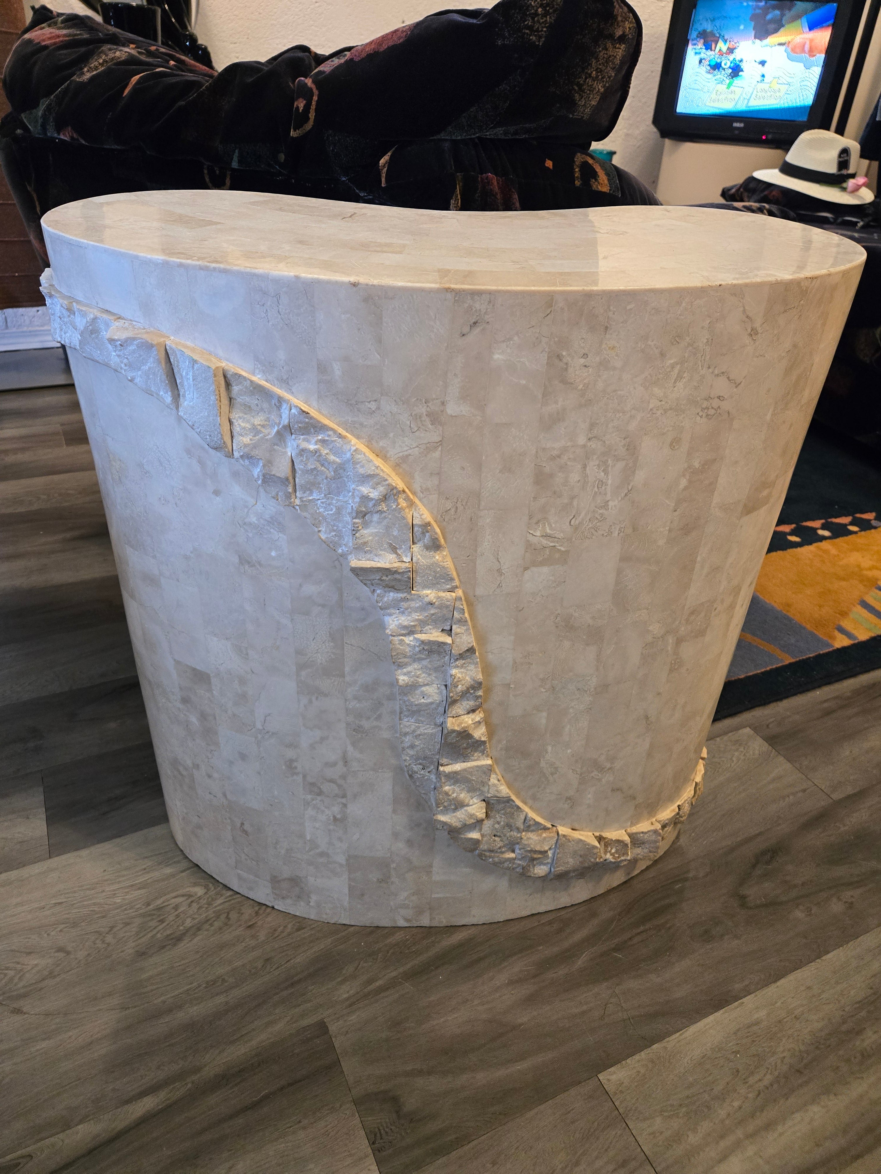 1980's Maitland-Smith Tessellated Marble End/Console Table