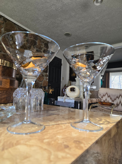 Luminescence Handblown Tall Martini Glasses