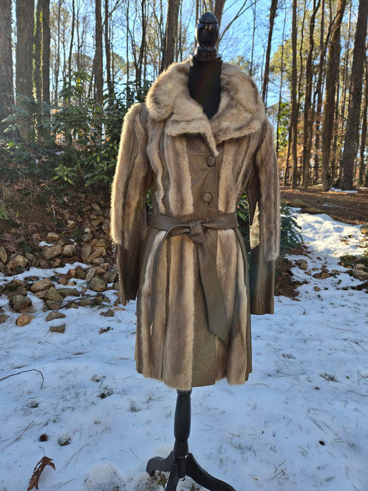 Scholls Fur Tacoma Mink/Leather Hip Coat