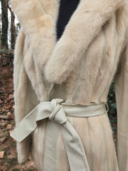 Tourmaline Mink Leather Hip Jacket