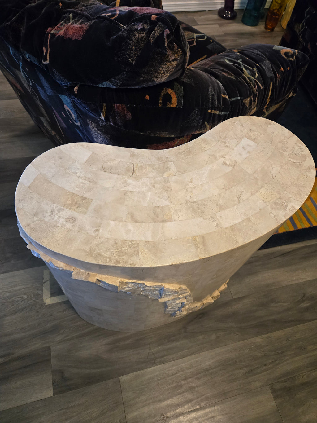 1980's Maitland-Smith Tessellated Marble End/Console Table