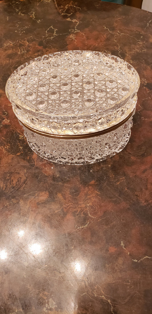 Italian G.S.E. Ottone Garantito Baccarat Style Crystal Jewelry/Trinket Casket