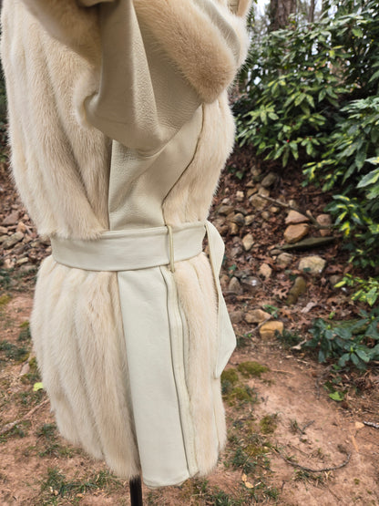 Tourmaline Mink Leather Hip Jacket