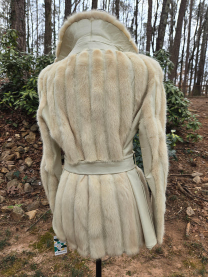 Tourmaline Mink Leather Hip Jacket
