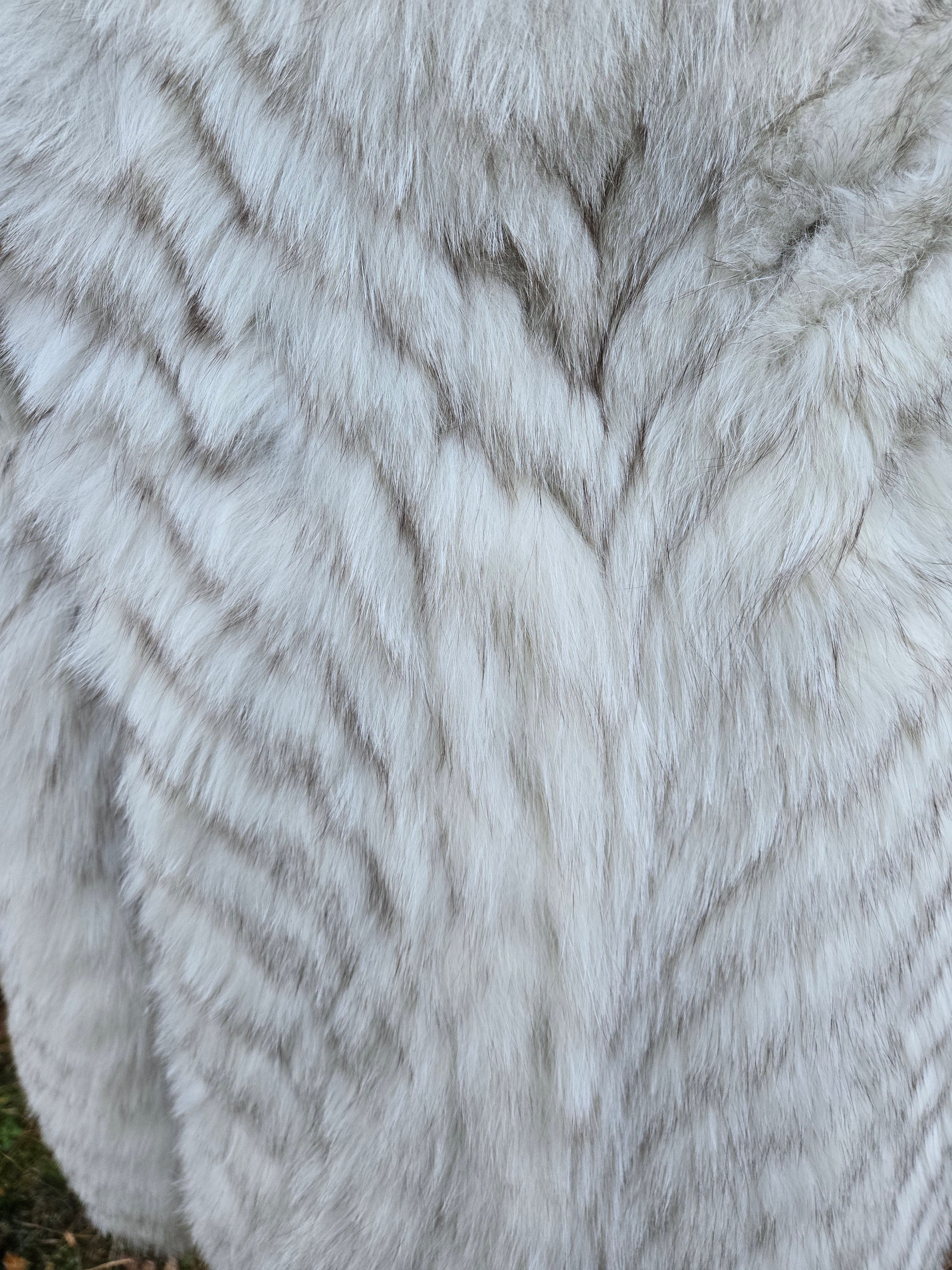 Chevron Patterned Blue Fox Coat