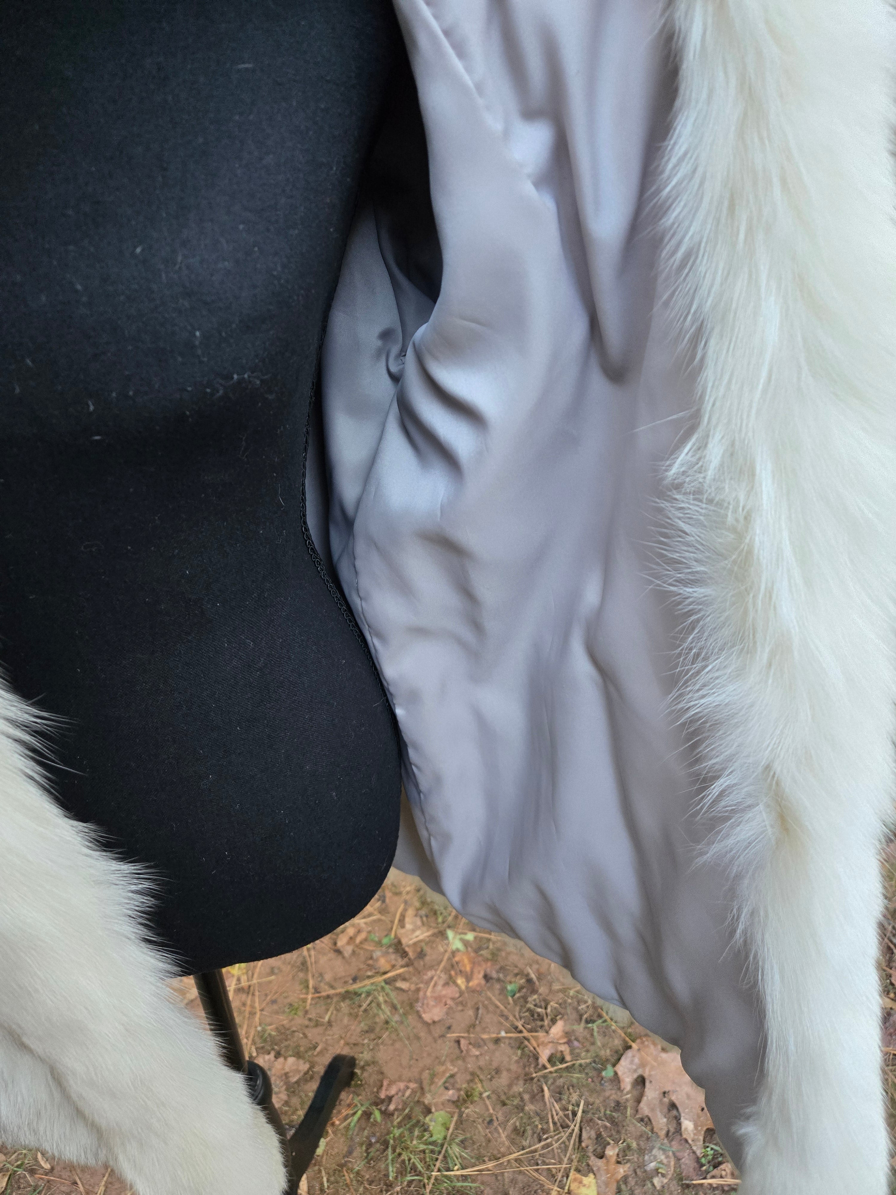 Chevron Patterned Blue Fox Coat