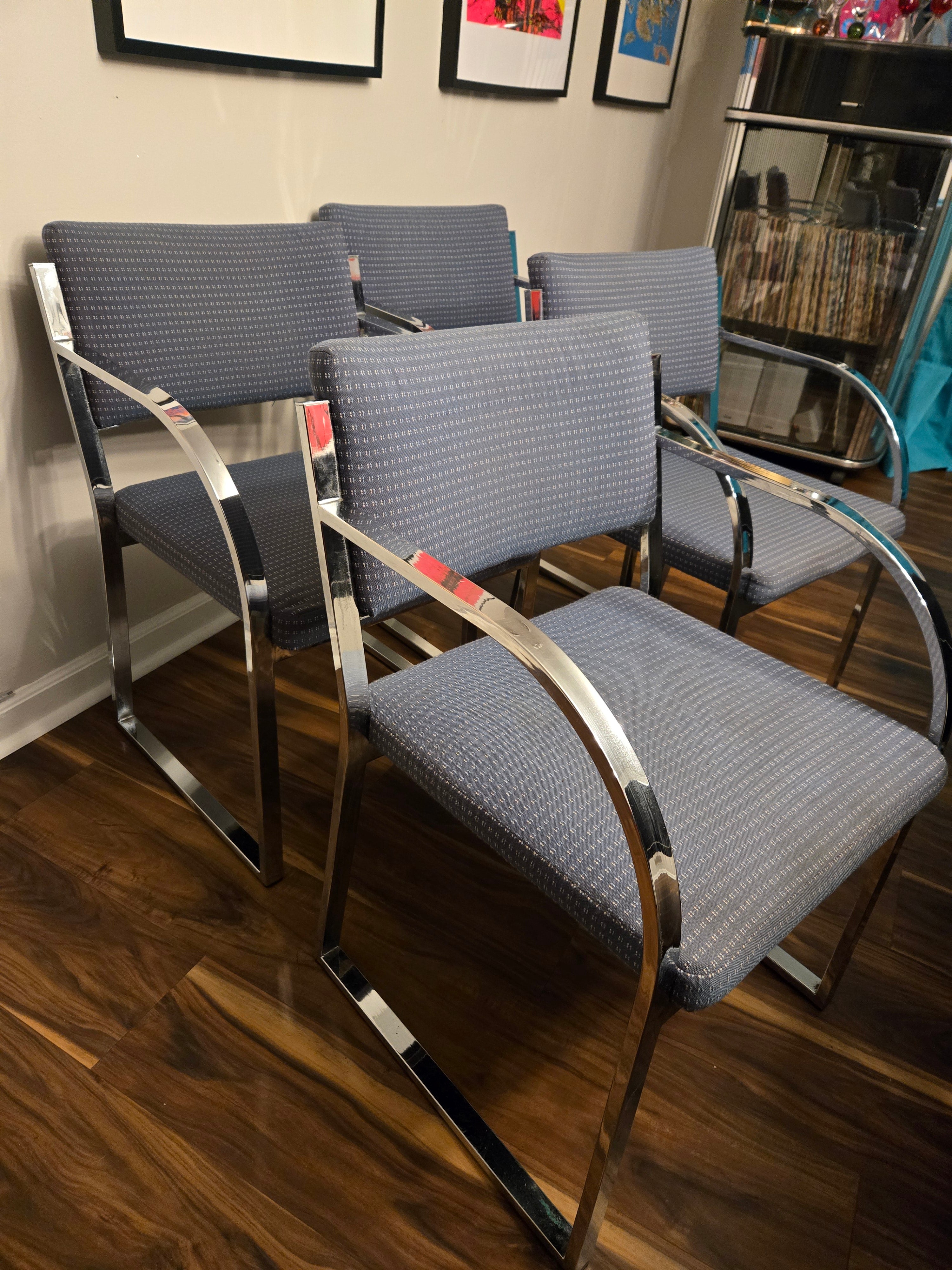 Vintage Gordon International Milo Baughman Knoll Style Dining Chairs