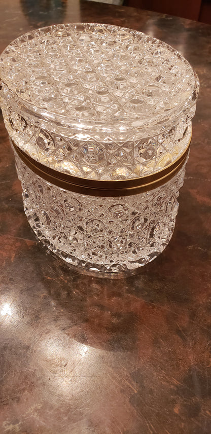Italian G.S.E. Ottone Garantito Baccarat Style Crystal Jewelry/Trinket Casket