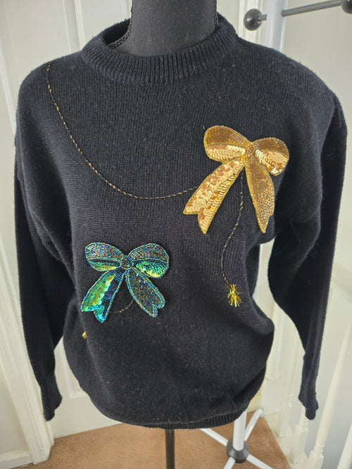 Beautifully Mine Sequin Bow Sweater