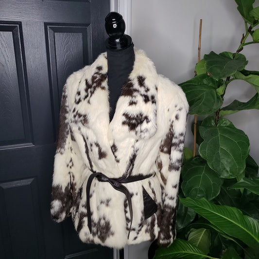 Spotted Rabbit Fur Hip Coat