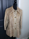 Thorpe Evanston Tourmaline Mink/Leather Trim Hip Coat