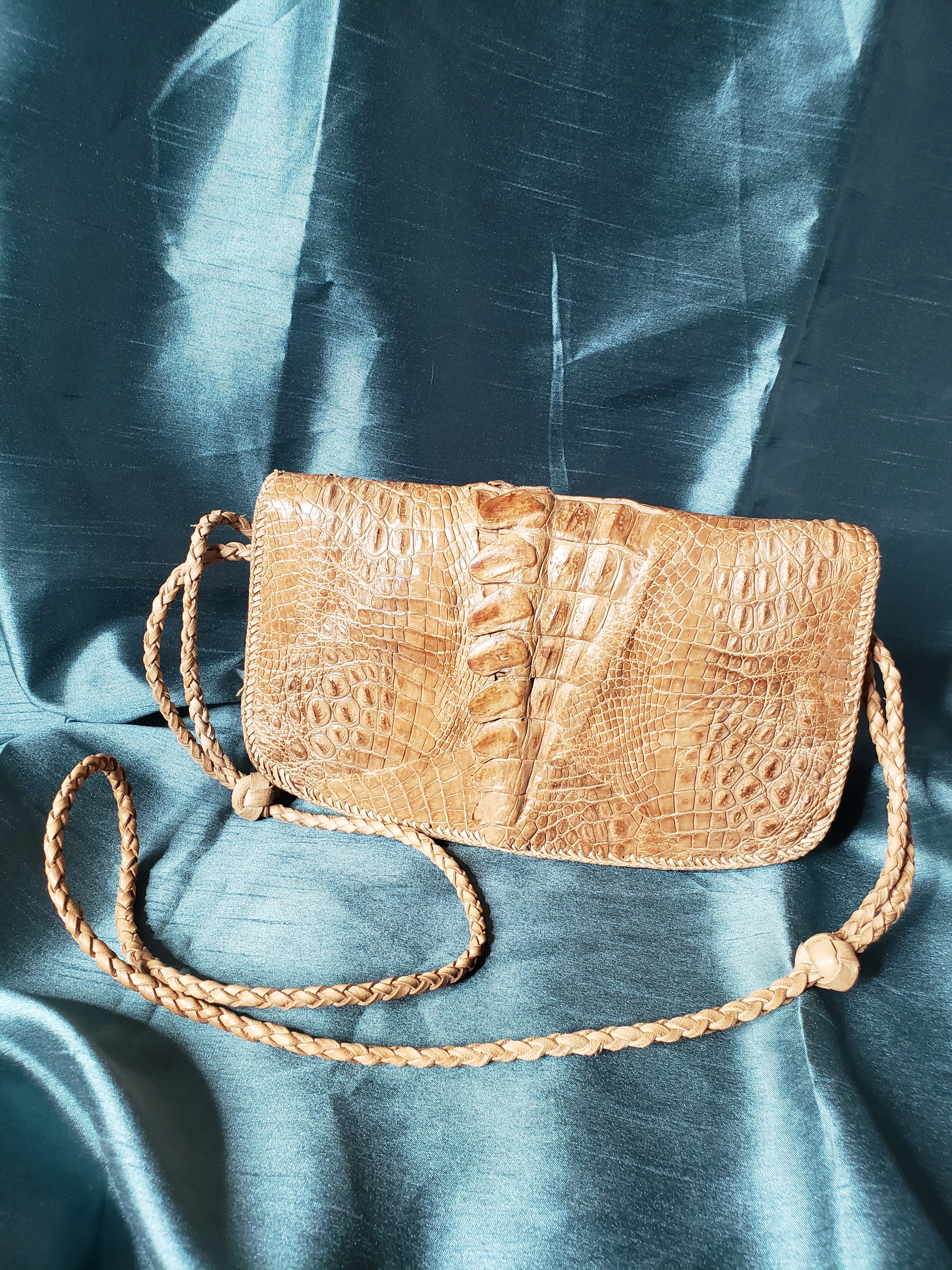 Hornback Crocodile Craft Crossbody Handbag