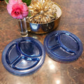 Blue Depression Glass Portion Plates